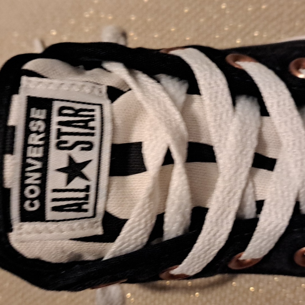 Converse YOU Custom Designed Black and White Low-Tops Sneakers - Picture 4 of 8
